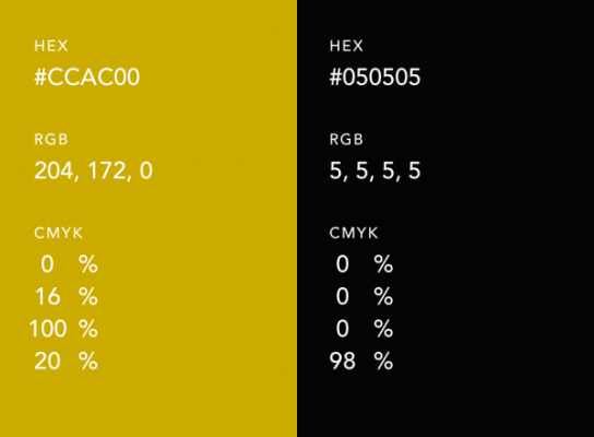 کد رنگ طلایی برای لوگو