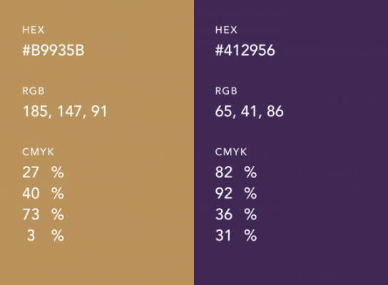 کد رنگ طلایی برای لوگو