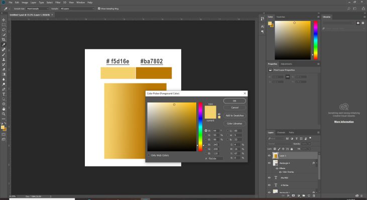 کد رنگ طلایی در فوتوشاپ